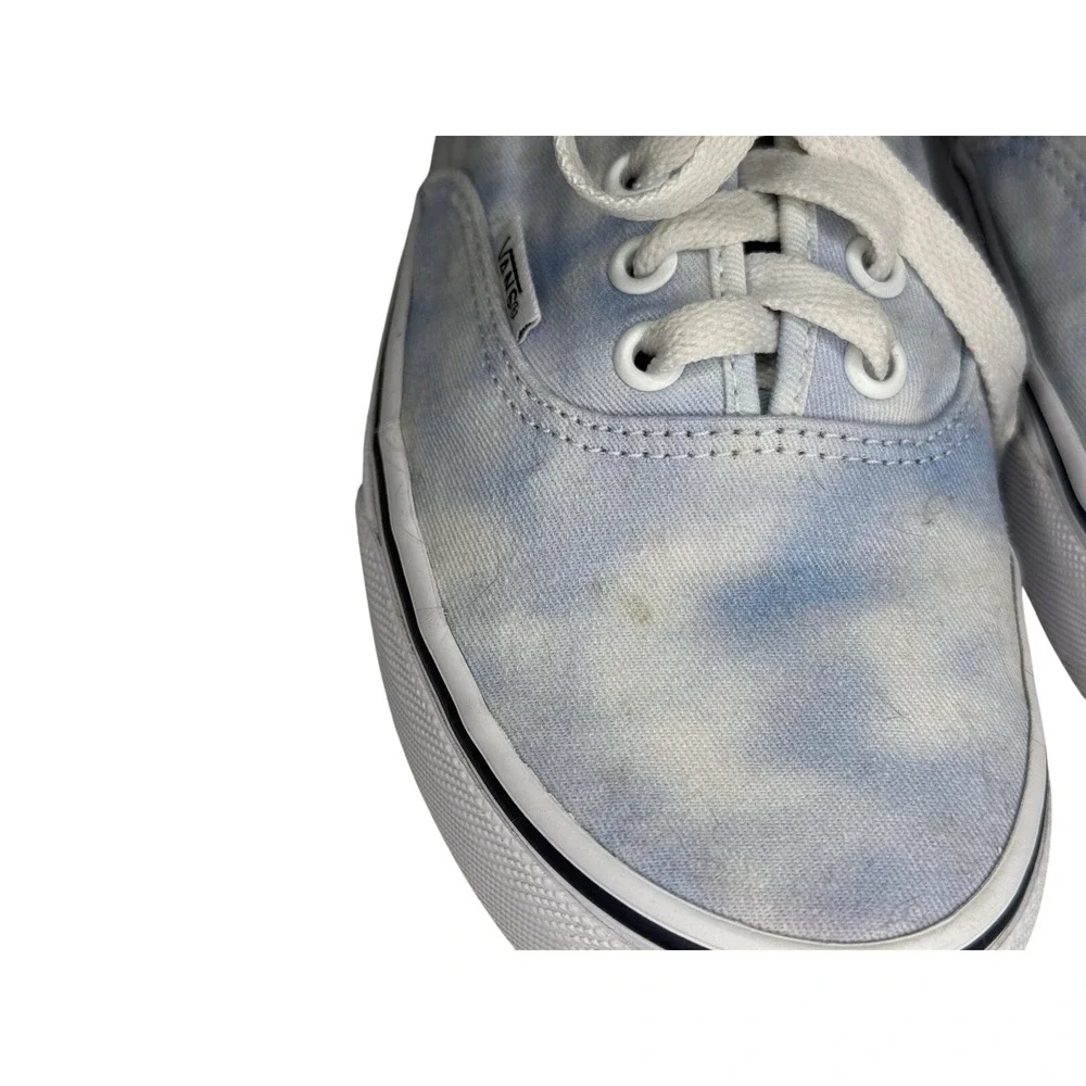 Vans Sky Blue White Tie Dye Clouds‎ Acid Wash Sneakers Lace Up Classic Size 7.5